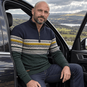 Birch Frost | Navy Fair Isle Half-Zip Christmas Jumper For Men
