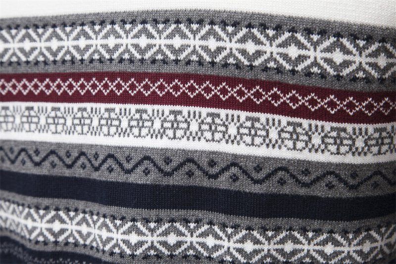 Birch Frost | Navy Fair Isle Half-Zip Christmas Jumper For Men