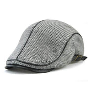 Reginald Shaw | Capri Knit Flat Cap with Leather Trim
