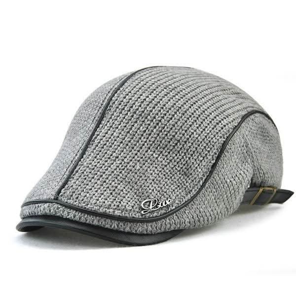 Reginald Shaw | Capri Knit Flat Cap with Leather Trim