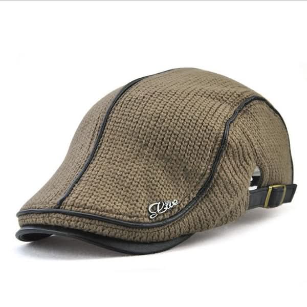 Reginald Shaw | Capri Knit Flat Cap with Leather Trim