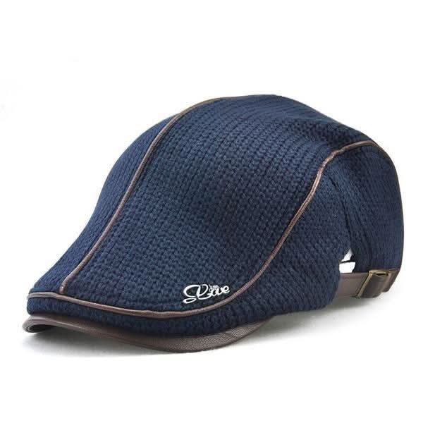 Reginald Shaw | Capri Knit Flat Cap with Leather Trim