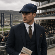 Reginald Shaw | Capri Knit Flat Cap with Leather Trim