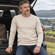 Malcolm Ashby | Diamond-Knit Sweater With Ribbed Trim