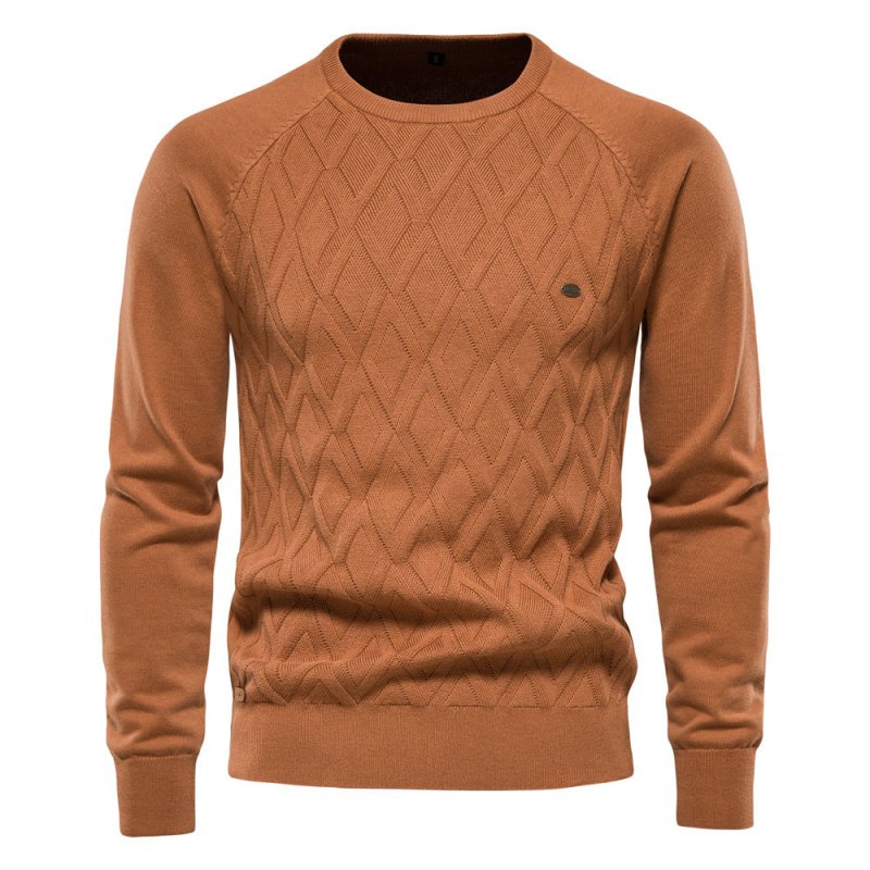Malcolm Ashby | Diamond-Knit Sweater With Ribbed Trim