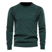 Malcolm Ashby | Diamond-Knit Sweater With Ribbed Trim