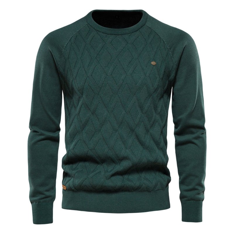 Malcolm Ashby | Diamond-Knit Sweater With Ribbed Trim