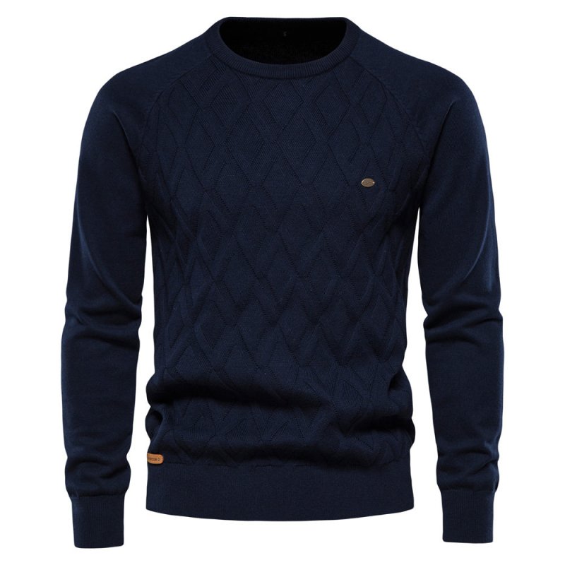 Malcolm Ashby | Diamond-Knit Sweater With Ribbed Trim