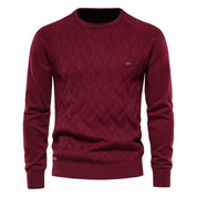 Malcolm Ashby | Diamond-Knit Sweater With Ribbed Trim