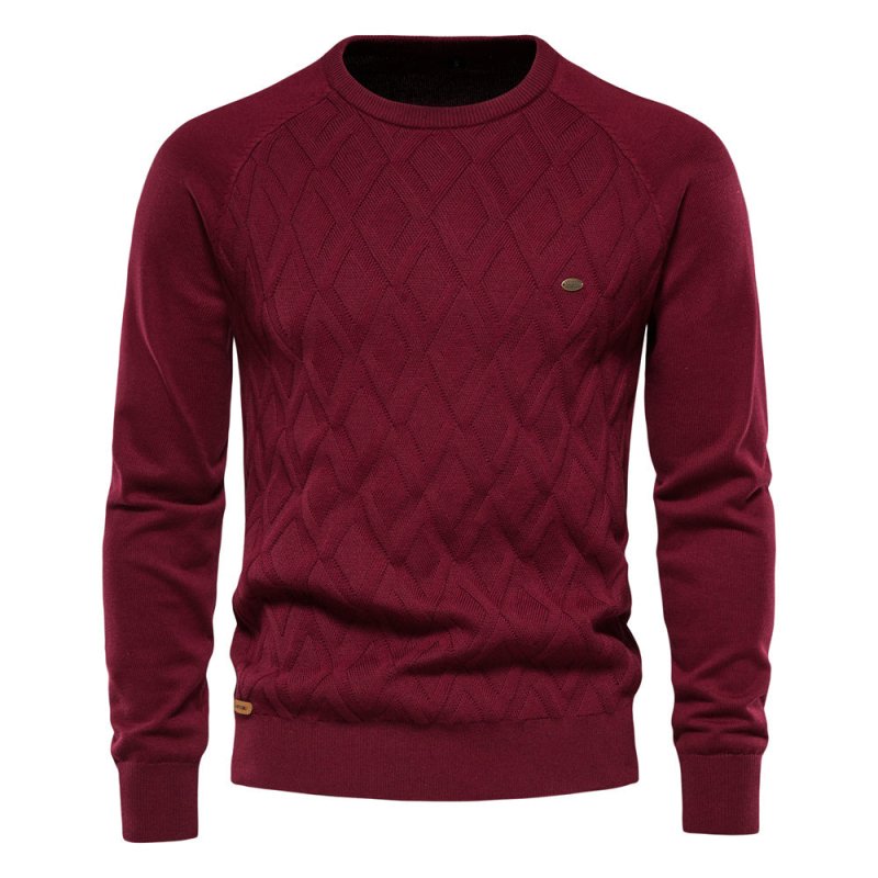 Malcolm Ashby | Diamond-Knit Sweater With Ribbed Trim
