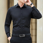 Malcolm Hastings | Navy Long Sleeve Shirt With Turn-Down Collar