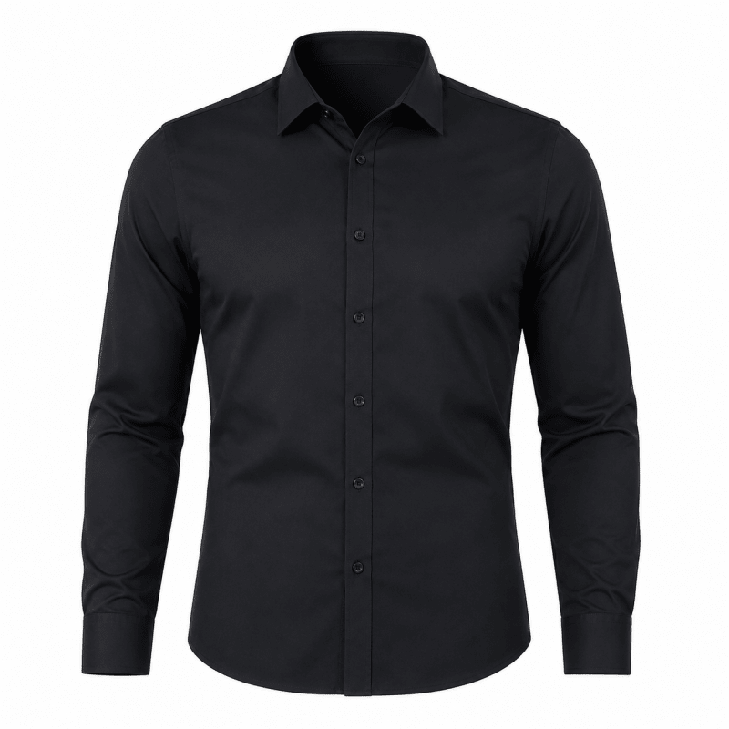 Malcolm Hastings | Navy Long Sleeve Shirt With Turn-Down Collar