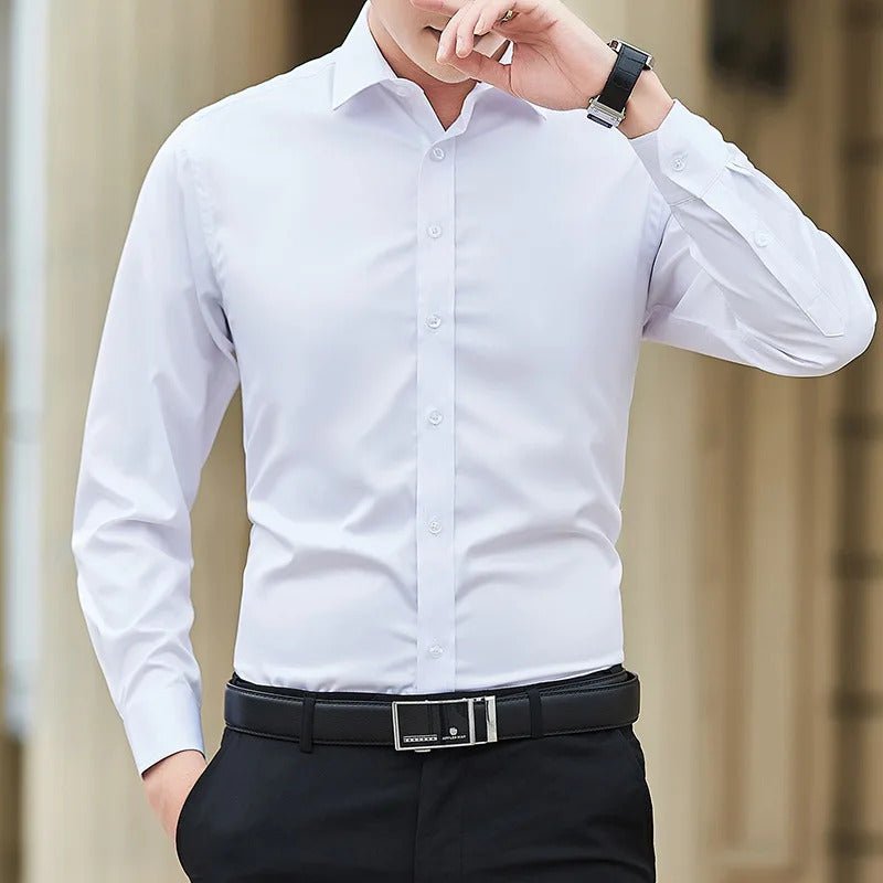 Malcolm Hastings | Navy Long Sleeve Shirt With Turn-Down Collar