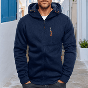 James Thornfield | Sweat à capuche polaire zippé Drax bleu marine