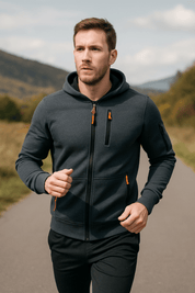 James Thornfield | Sweat à capuche polaire zippé Drax bleu marine