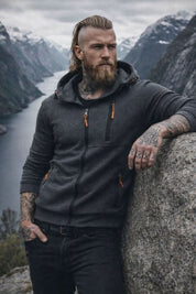 James Thornfield | Sweat à capuche polaire zippé Drax bleu marine