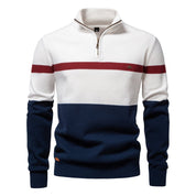 Miles Kendall | Quarter-Zip Colour Block Sweater For Men
