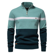 Miles Kendall | Quarter-Zip Colour Block Sweater For Men