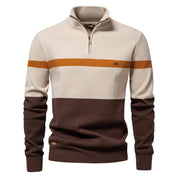 Miles Kendall | Quarter-Zip Colour Block Sweater For Men
