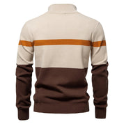 Miles Kendall | Quarter-Zip Colour Block Sweater For Men