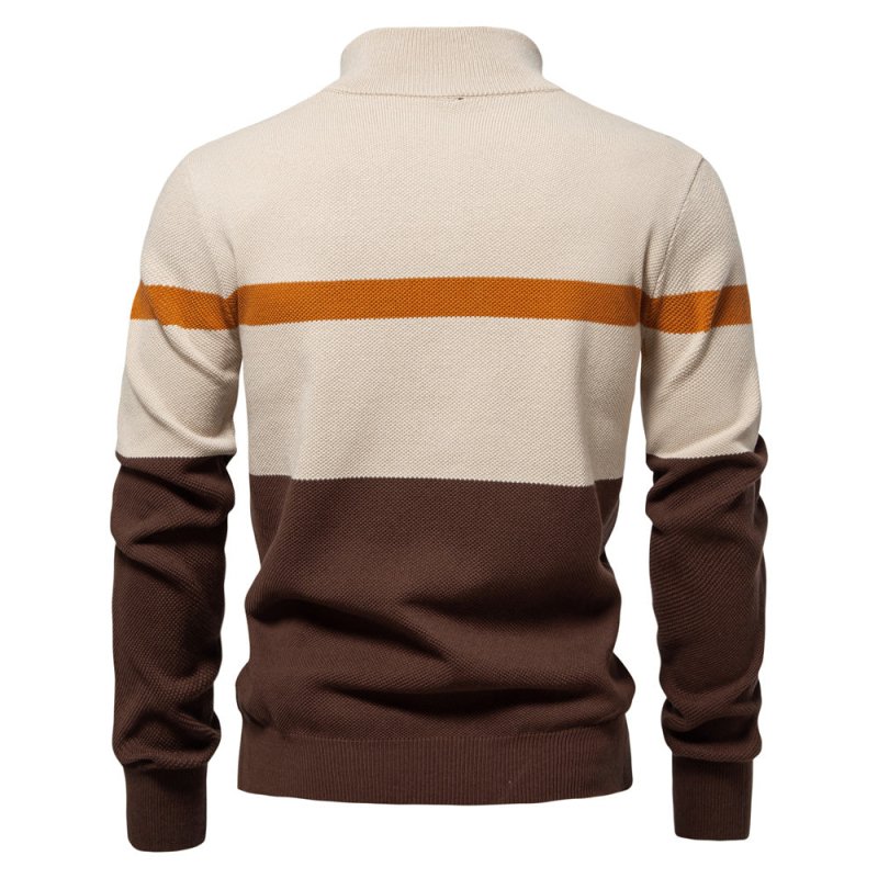 Miles Kendall | Quarter-Zip Colour Block Sweater For Men