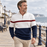 Miles Kendall | Quarter-Zip Colour Block Sweater For Men