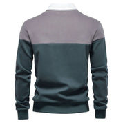 Graham Whitlock | Colour-Block Polo Sweater With Ribbed Cuffs