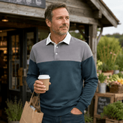 Graham Whitlock | Colour-Block Polo Sweater With Ribbed Cuffs