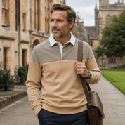 Graham Whitlock | Colour-Block Polo Sweater With Ribbed Cuffs