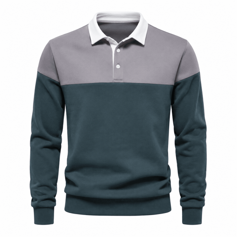 Graham Whitlock | Colour-Block Polo Sweater With Ribbed Cuffs