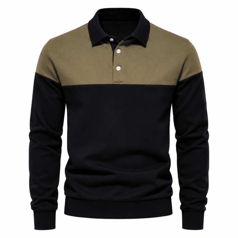Graham Whitlock | Colour-Block Polo Sweater With Ribbed Cuffs