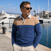 Graham Whitlock | Colour-Block Polo Sweater With Ribbed Cuffs