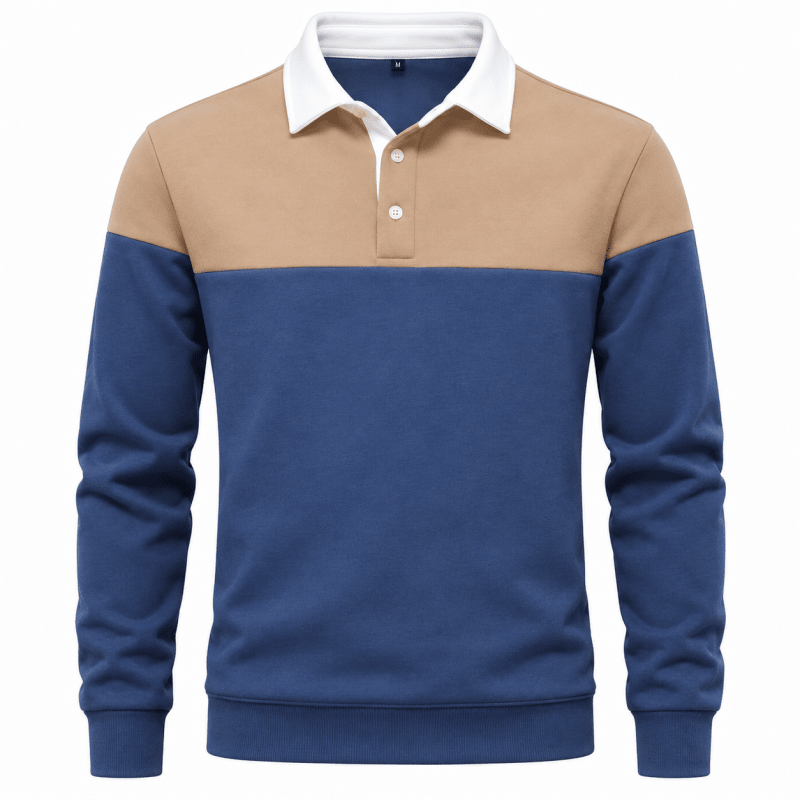 Graham Whitlock | Colour-Block Polo Sweater With Ribbed Cuffs