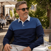 Graham Whitlock | Colour-Block Polo Sweater With Ribbed Cuffs