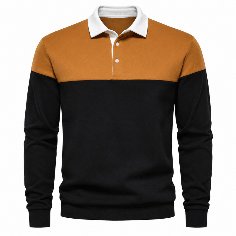 Graham Whitlock | Colour-Block Polo Sweater With Ribbed Cuffs