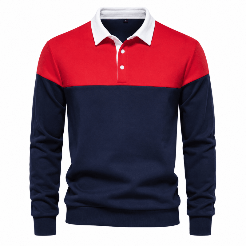 Graham Whitlock | Colour-Block Polo Sweater With Ribbed Cuffs