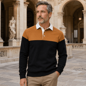 Graham Whitlock | Colour-Block Polo Sweater With Ribbed Cuffs