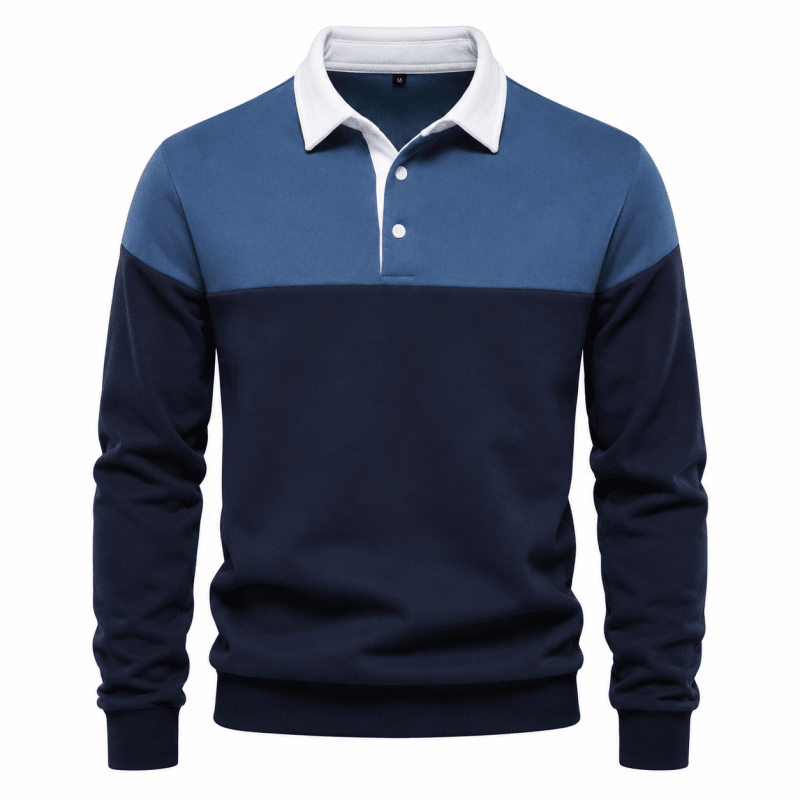 Graham Whitlock | Colour-Block Polo Sweater With Ribbed Cuffs