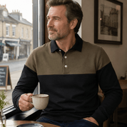Graham Whitlock | Colour-Block Polo Sweater With Ribbed Cuffs