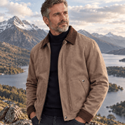 Marcus Fielding | Suede-Effect Mens Jacket With Contrast Collar