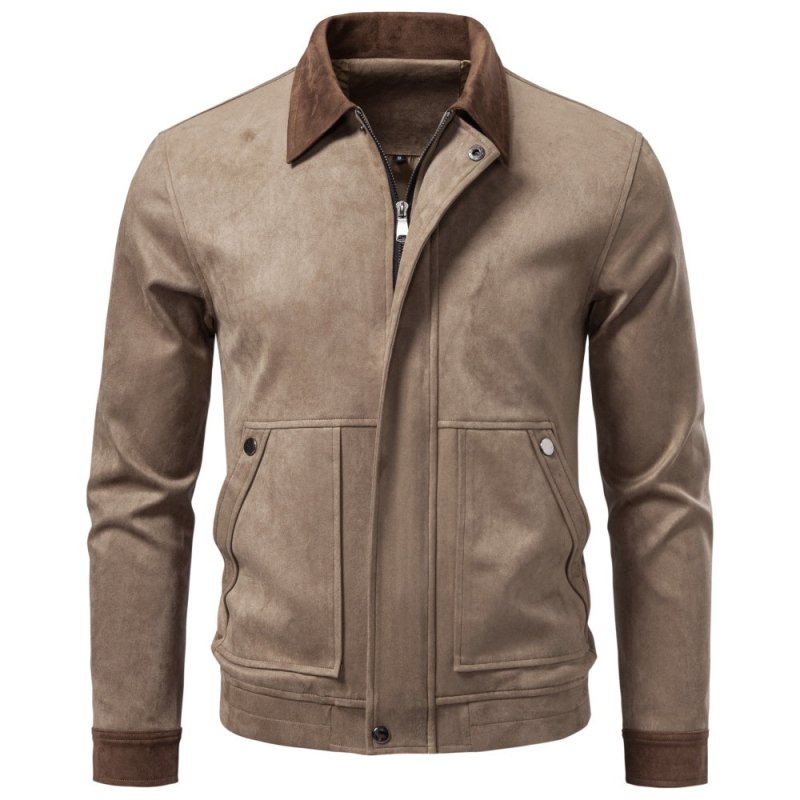 Marcus Fielding | Suede-Effect Mens Jacket With Contrast Collar