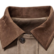 Marcus Fielding | Suede-Effect Mens Jacket With Contrast Collar