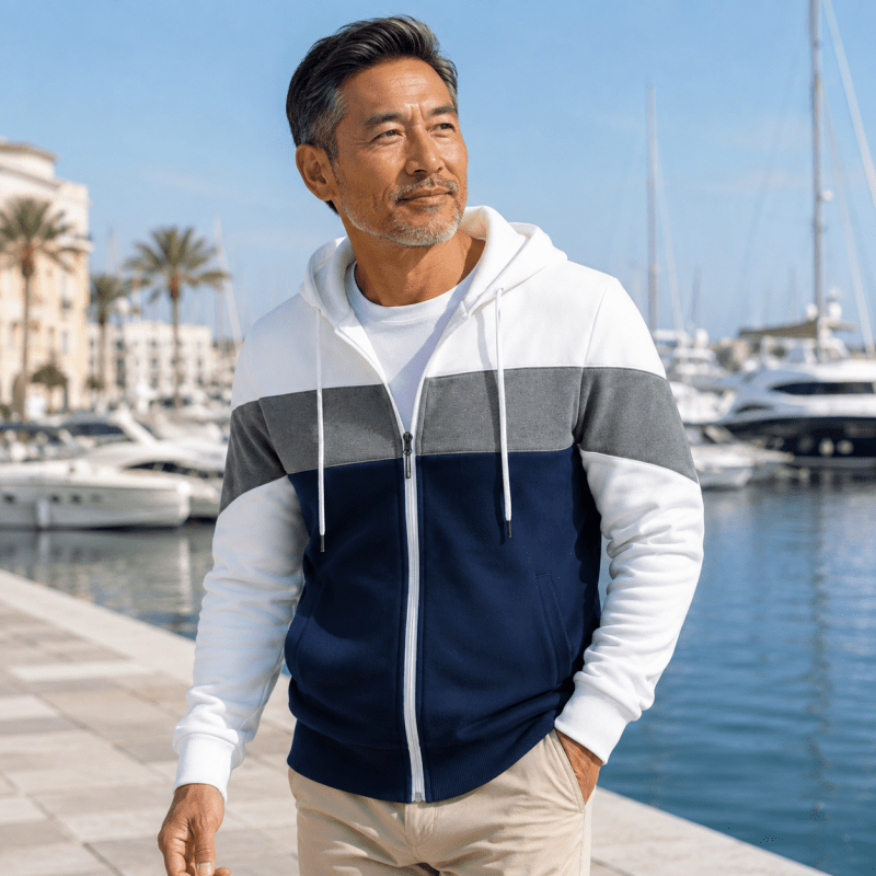 Graham Pickford | Colorblock Zip-Up Hoodie For Men
