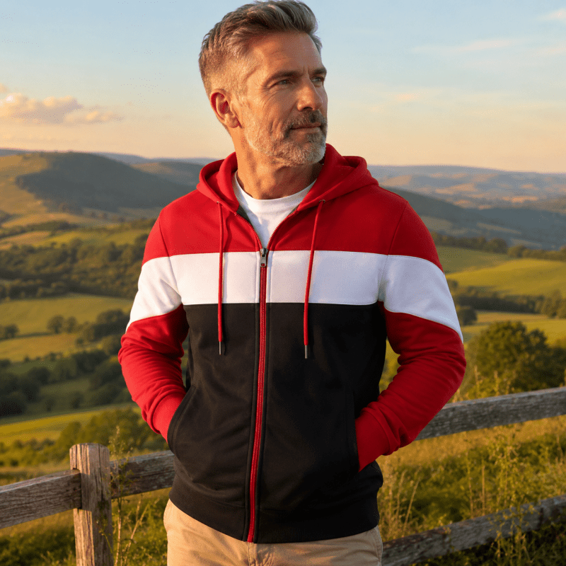 Graham Pickford | Colorblock Zip-Up Hoodie For Men
