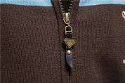Barnaby Kingswell | Cotton Zip Sweater With Contrast Panel