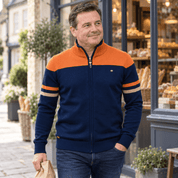 Barnaby Kingswell | Cotton Zip Sweater With Contrast Panel