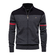 Barnaby Kingswell | Cotton Zip Sweater With Contrast Panel