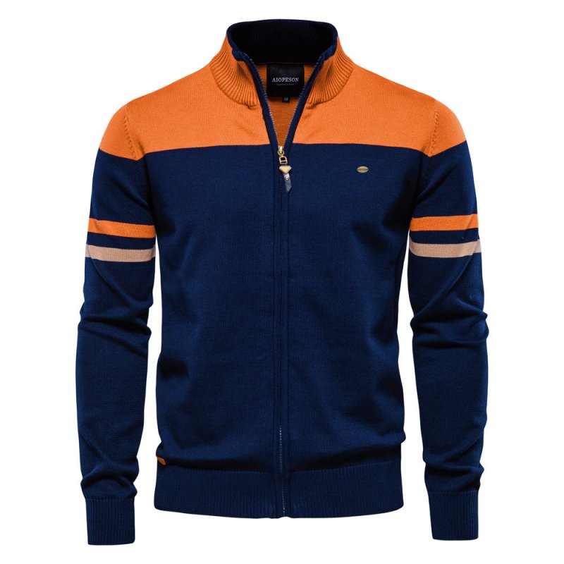 Barnaby Kingswell | Cotton Zip Sweater With Contrast Panel