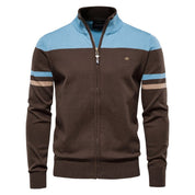 Barnaby Kingswell | Cotton Zip Sweater With Contrast Panel