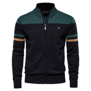 Barnaby Kingswell | Cotton Zip Sweater With Contrast Panel